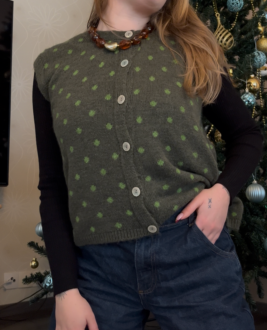 Gilet sans manches à pois