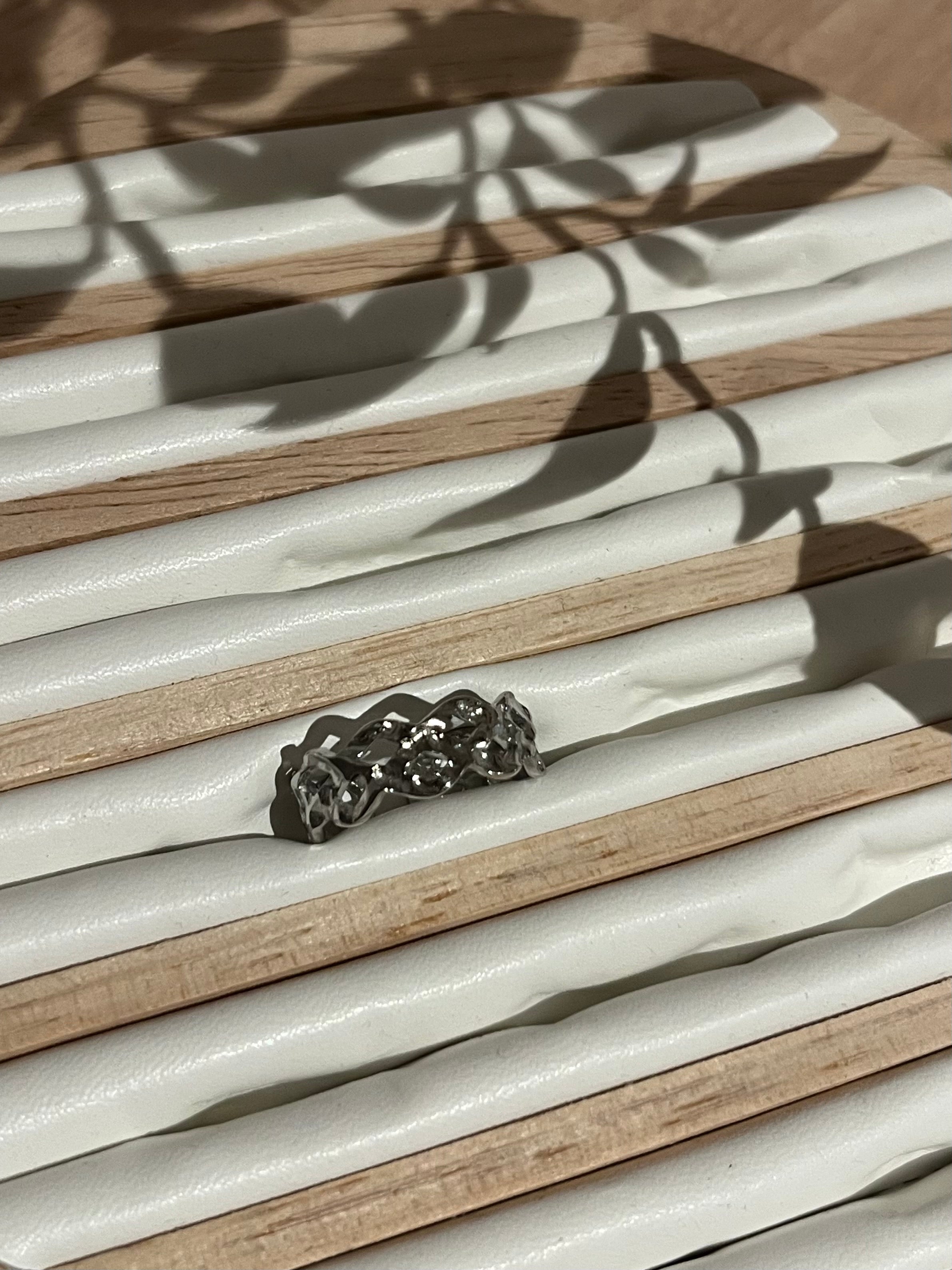 Bague chaîne martelée