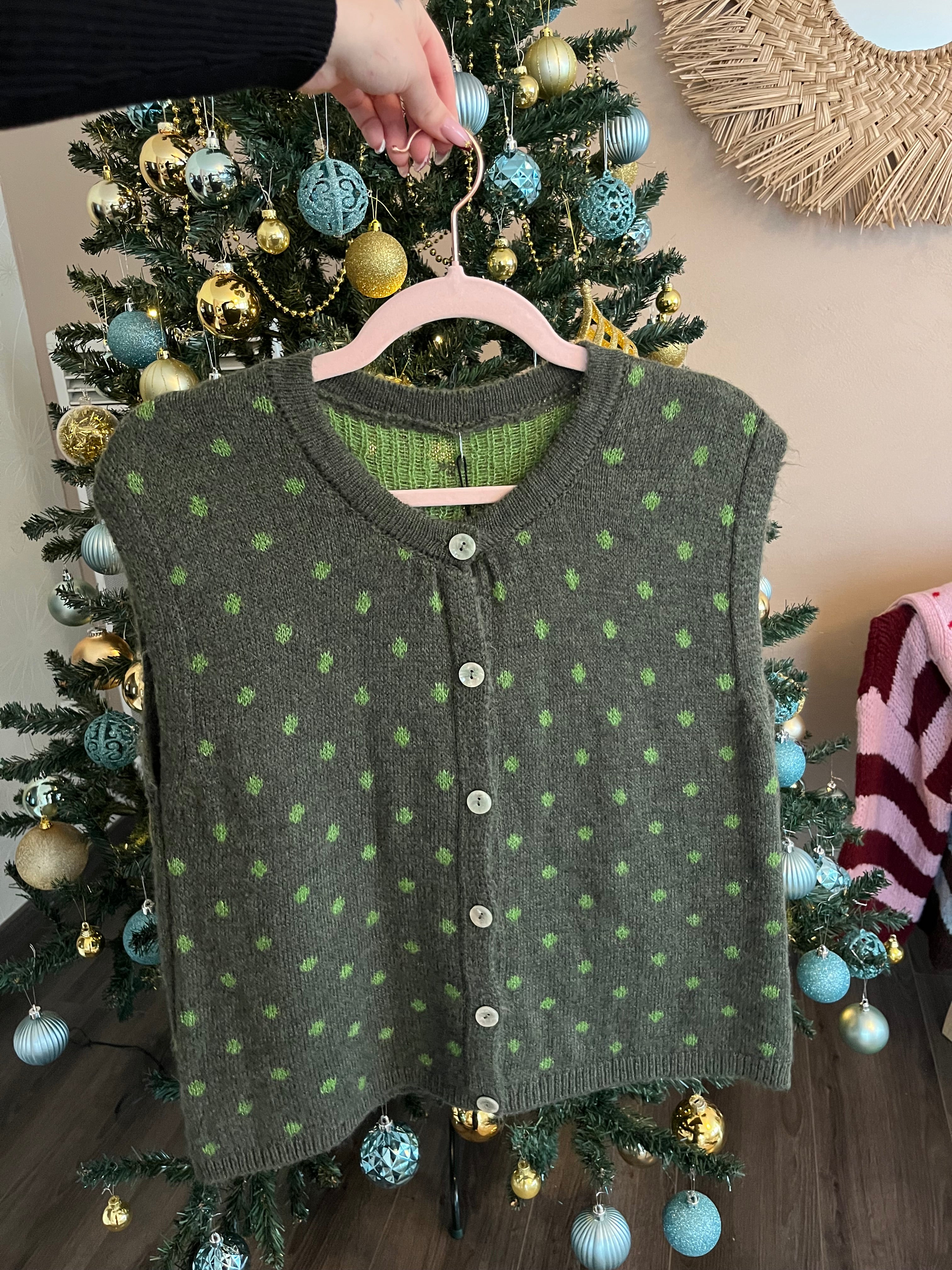 Gilet sans manches à pois