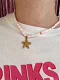 Collier perles avec étoile de mer