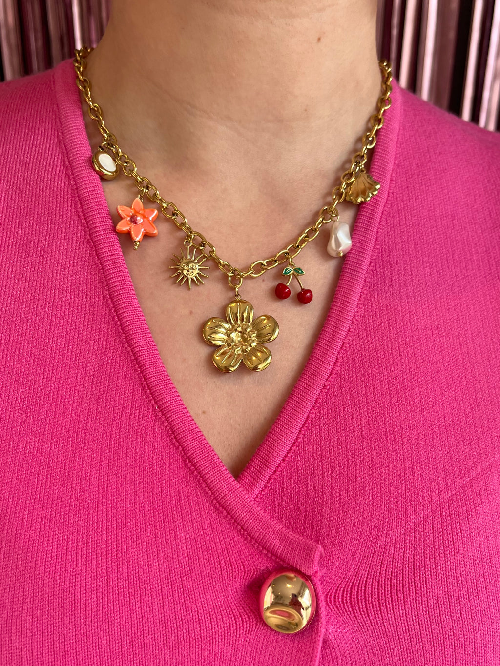 Collier chaîne à breloques