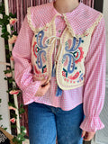 Gilet sans manches à broderie