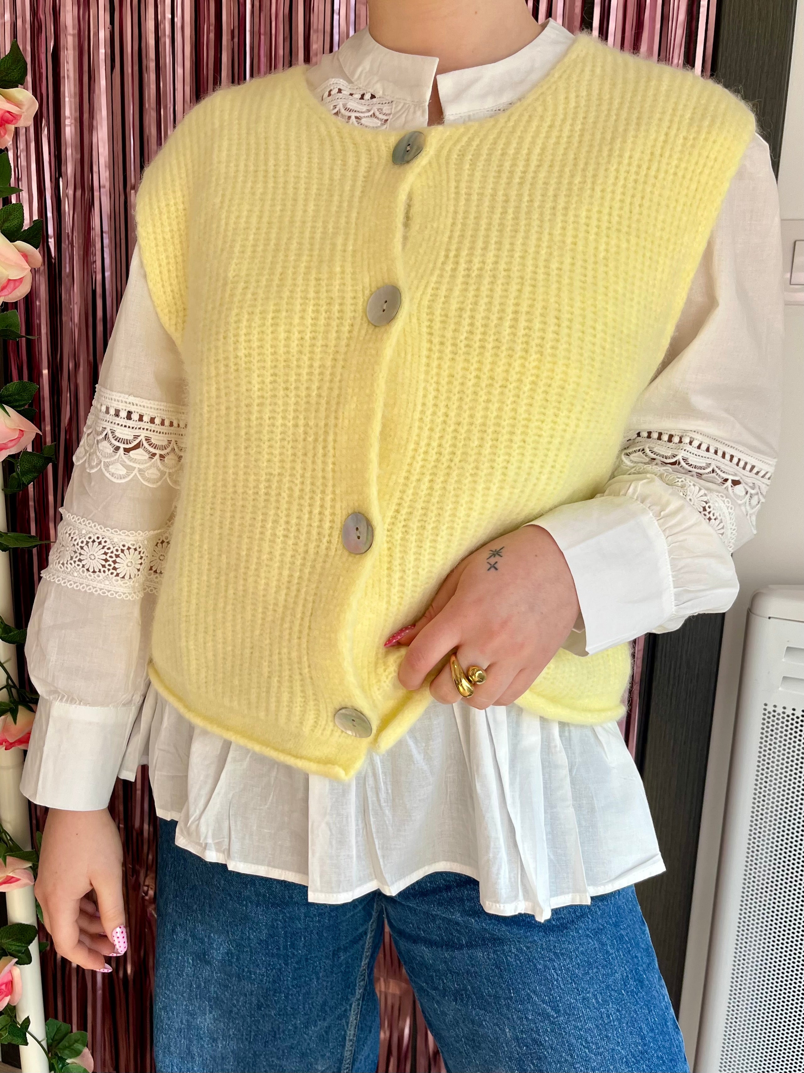 Gilet sans manches jaune