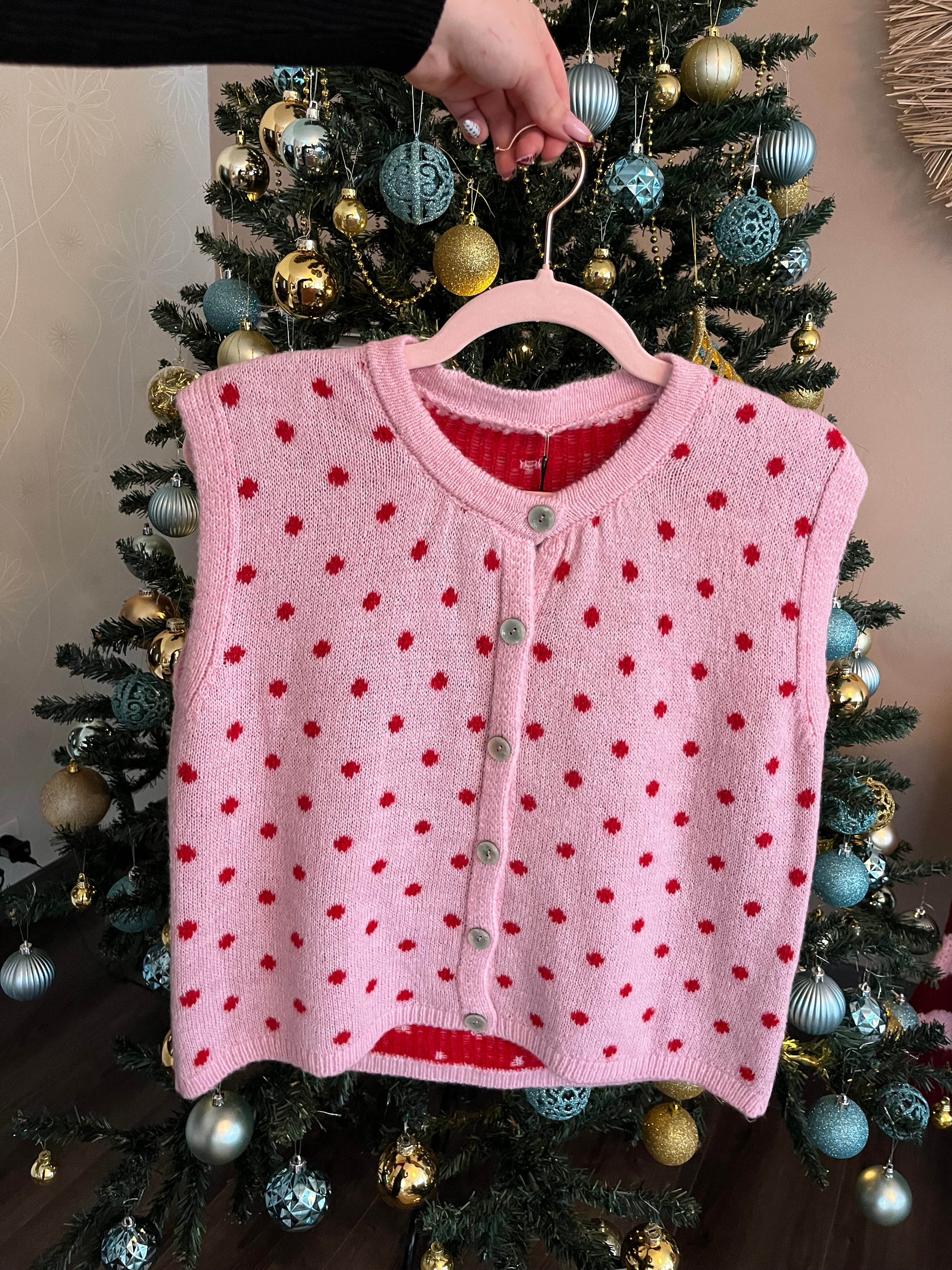 Gilet sans manches à pois