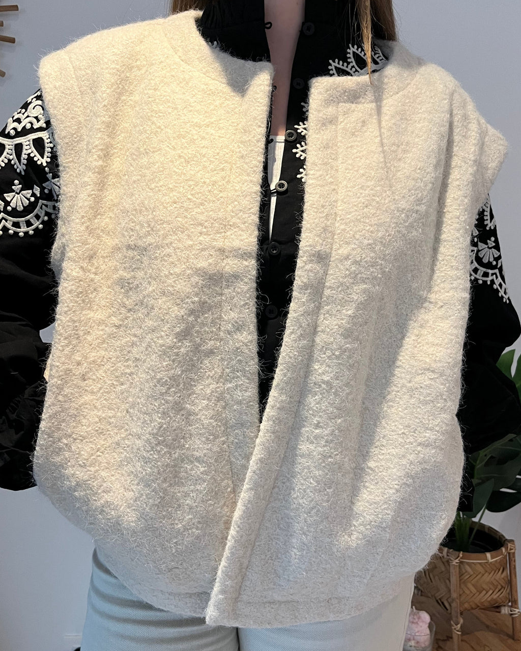 Gilet sans manches moumoute